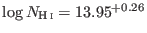$ \log
N_{\text{H\,{\sc i}}} = 13.95_{ }^{+0.26}$